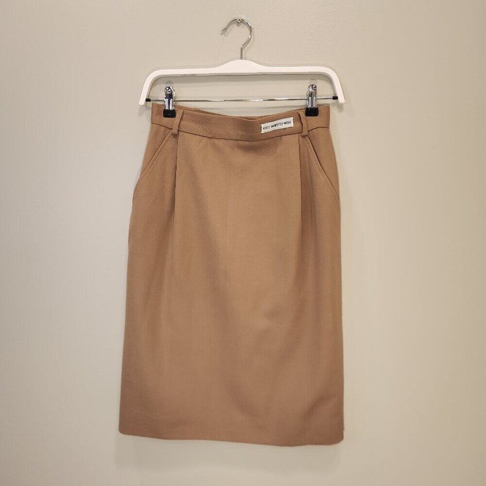 JH Collectibles Wool Skirt Pencil Column Retro Classic Business Neutral - Size 8
